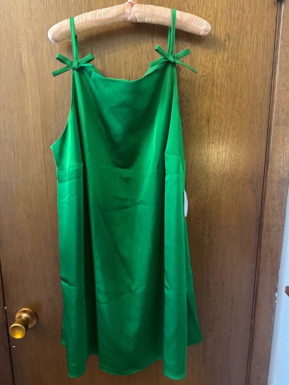 kate spade Bright Green Tie-Shoulder Mini Slip Dress